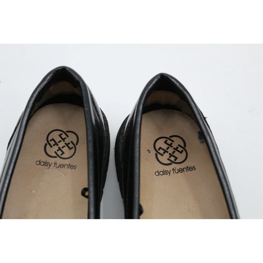 Daisy Fuentes Jetenna-G Black Lug Sole Chain Loafers DF270401 Size 4M